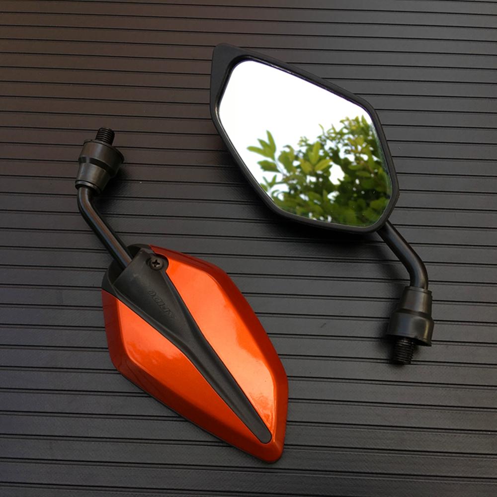 2Pcs/Pair Motorcycle Mirror Scooter E-Bike Rearview Mirrors Electrombile Back Side Convex Mirror 10mm Carbon Fiber