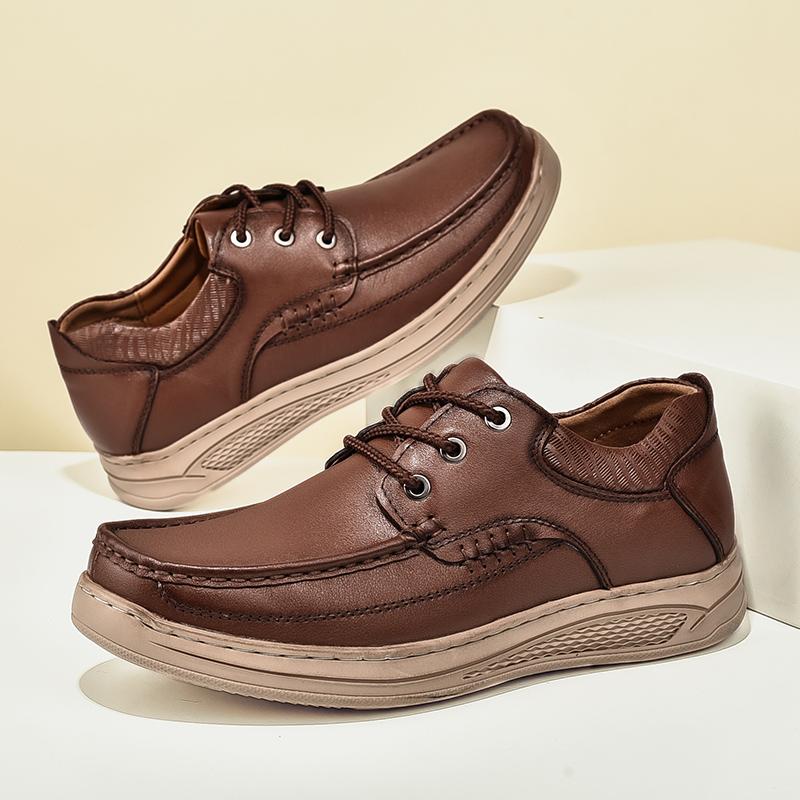 Genuine Leather Mens Shoes Brand Men Casual Shoes Slip On Loafers Flats Soft Oxford Shoes Top Quality Outdoor Shoes Men Sneakers