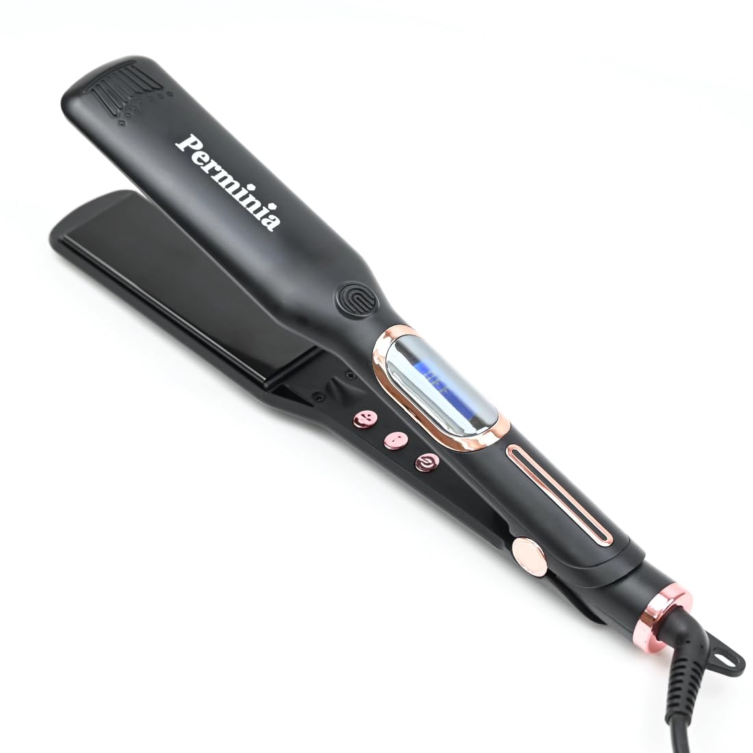 

Perminia Straightening Iron Hair Iron 40mm Wide Straight Curl Luxury LCD Screen MAX Negative Ion Generation Unisex Suitable for Long Hair Hair Iron чёрный