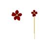 Autumn and Winter High-end Design with Red Flower Earrings, New Trendy, Light Luxury, Simple Temperament, Asymmetrical Tassel Earrings