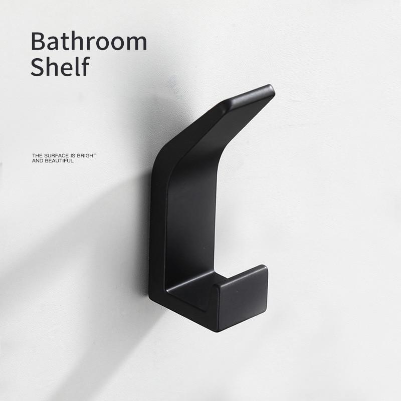 Double Hook Black White Towel Hook For Bathroom Clothes Hook For Bedroom Robe Hook Coat Hook For Livingroom Kitchen Accessories