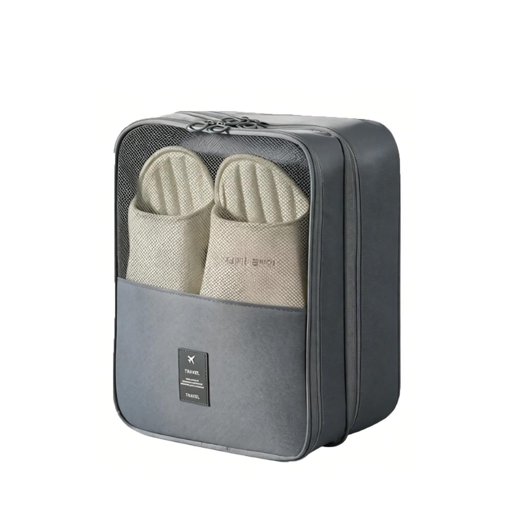 Portable Foldable Shoe Storage Bag Travel Organizer with Zipper Closure Mesh Ventilation and Compact Design for Easy Packing and Carrying