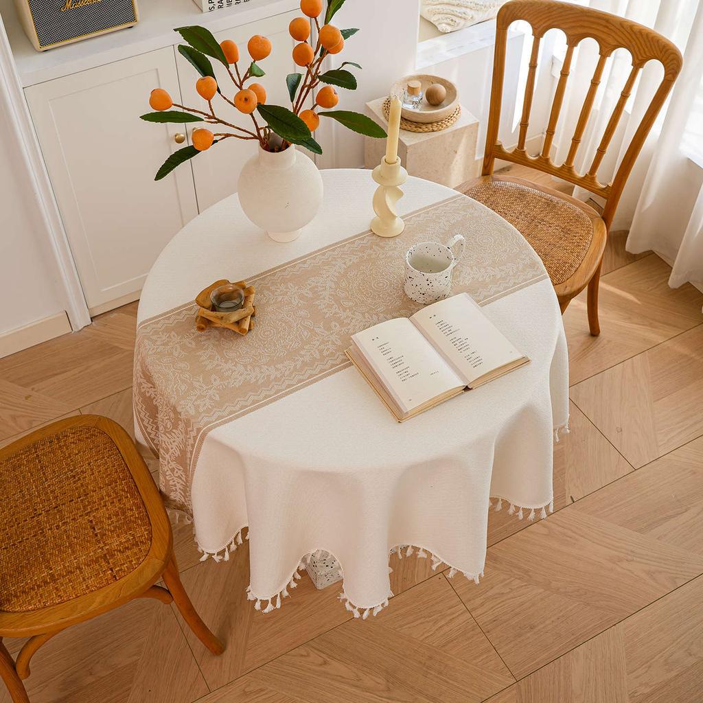 Imitation Cotton And Linen Fabric Tablecloth Simple Modern High-End Dining Table Cloth Coffee Table Cloth Round Table Cloth Long Tablecloth Cover