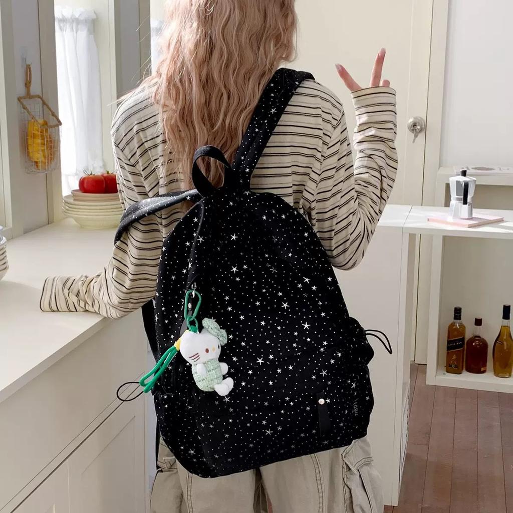 Schoolbag Korean version ins cute star backpack bag female niche design small fresh student schoolbag sweet casual backpack