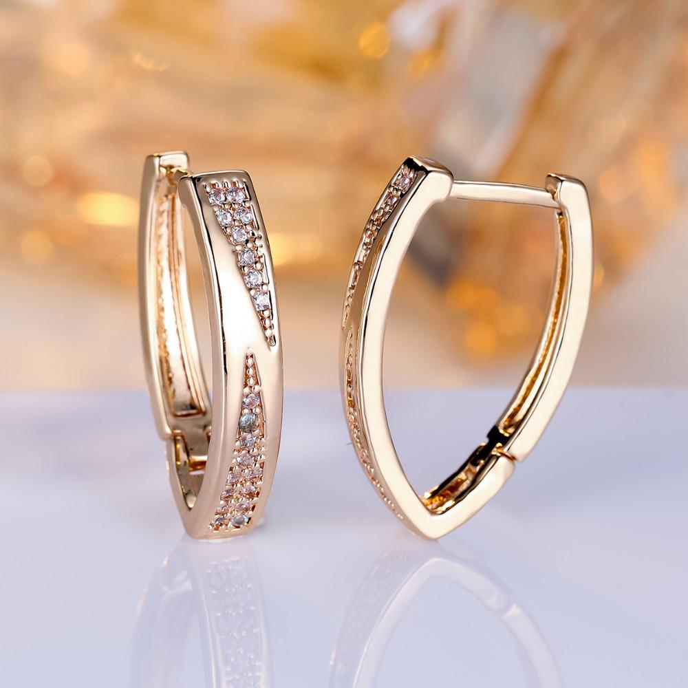 Fashion Gold Color Geometric Drop Earrings for Women Vintage English Earrings Bride Wedding Jewelry