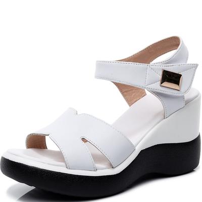 Plus Size 33-43 All Match Chunky Platform Shoes Women Summer Comfortable High Heels Sandals Wedges for Office Mother Heel 8CM