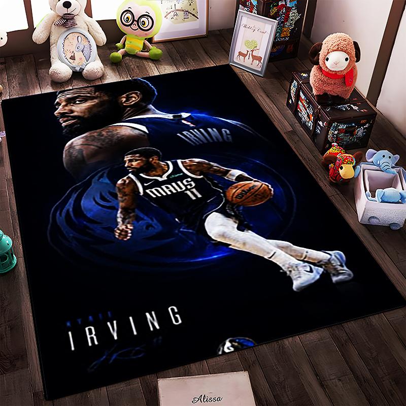 Basketball Player Action Portrait Design Rug Non-slip rug suitable for living room and bedroom sofas.