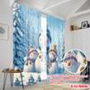 2pcs,2D Plane Printing Print Curtains Snowman & Winter Polyester Woven (without Rod) All Seasons Ldeal for Various Room Types