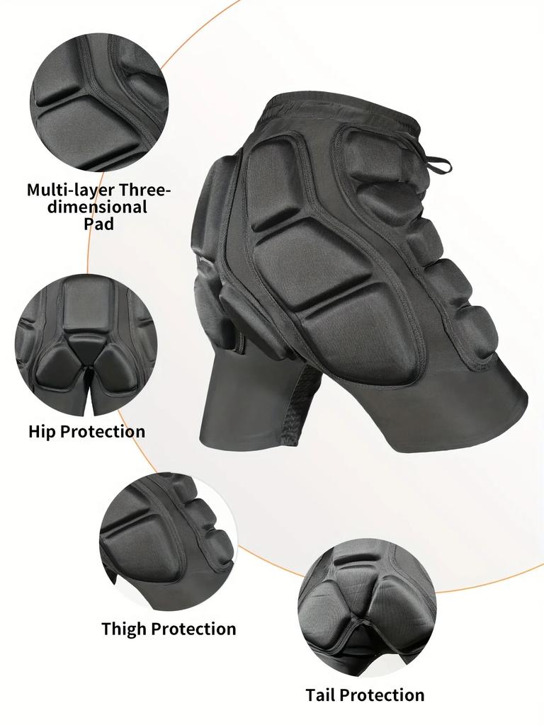 1 Piece Men's Snowboard Compression Shorts, 3D Protective Padded Compression Shorts - Athletic Style for All Seasons.