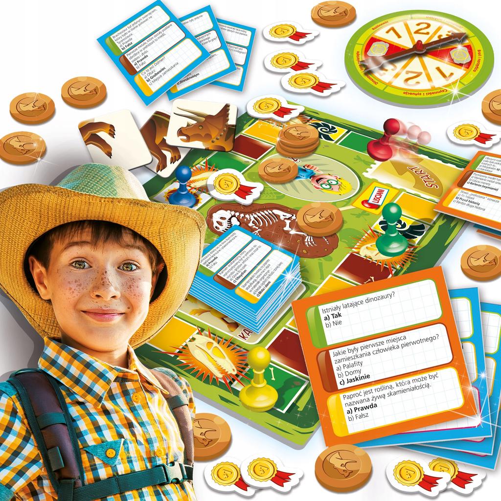Lisciani i'm genius quiz dinozaury i prehistoria gra planszowa puzzle