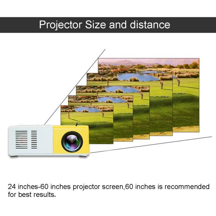 Projecteur vidéo TEMPSA Full HD 1080p - 1600 lumens - Cinéma - Jaune
