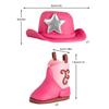 3Pcs Pink Cowboy Cake Decorations Cowboy Hat Boot Cake Toppers Western  Cowgirl Birthday for Western Theme Party Favors Supplies