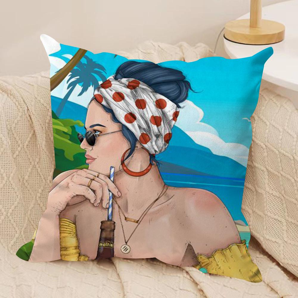 AAesthetic Art Venezuela Cushion Cover Silky Short Plush DoubleSided Printed Pillow Case for Sofa All Seasons Home Decor Gift