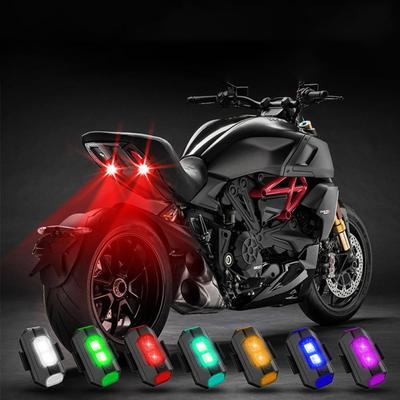 7 barev stroboskopické světlo pro motocykl, kolo, dron, letadlo, LED protikolizní výstražná světla, směrovka, zadní světlo