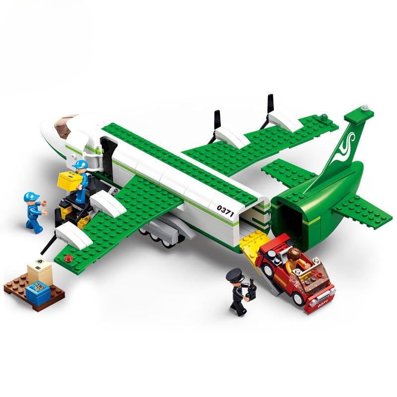 DIY Kreatives Flugzeug Luftfahrt Flughafen Modernes Flugzeug Bus Frachtflugzeug Flugzeug Baustein Spielzeug Lernspielzeug für Kinder