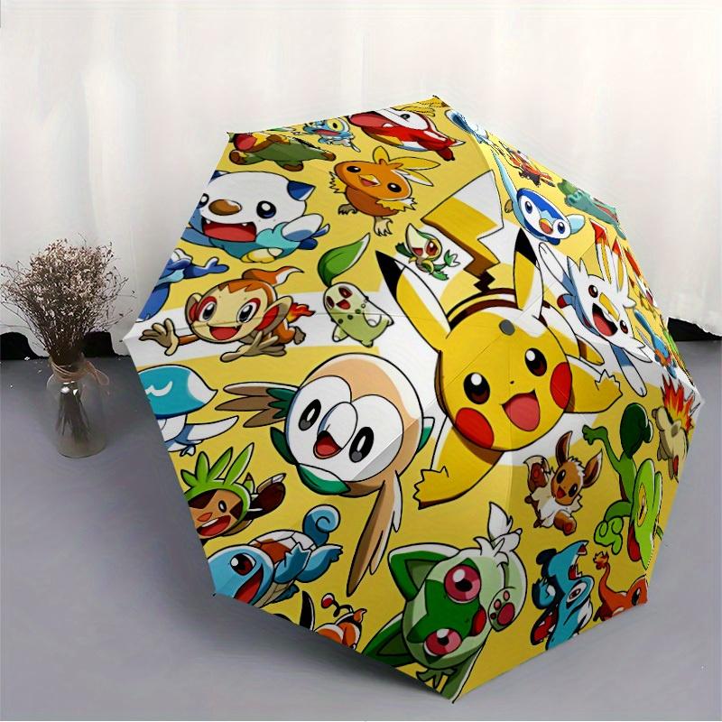 Pokemon Pikachu Automatic Folding Umbrella, 8 Ribs for All-Season Use, Portable for Travel & Outdoor Activities a0819057