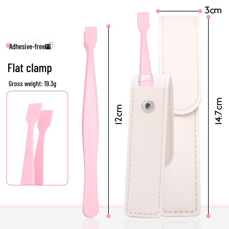 Non-stick High Precision Eyelash Tweezers Set - Glue-Free, Flat Head for Upper & Lower Lashes