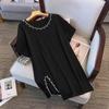 Plus Size Women's Loose Fit Split Hem Short Sleeve T-Shirt
