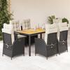 VidaXL Garden Dining Set with Cushions 7 Pcs, Table and Chairs with Adjustable Backrest, Outdoor Furniture, 3213090