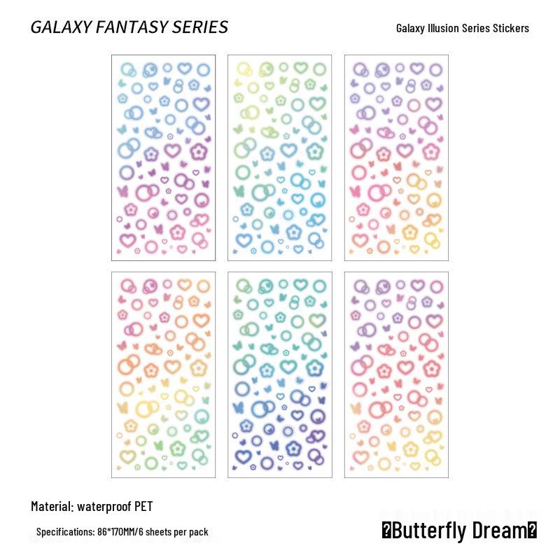 Yuezhen Galaxy Wonderland Waterproof Retro PET Stickers - Cute DIY Children's Journal Pack