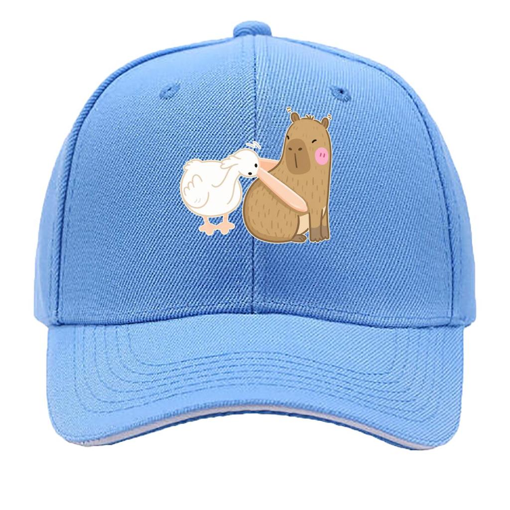 Cute Capybara Pelican Animal Meme Illustration Sandwich Baseball Cap Sun Cap Outdoor Workouts Hat