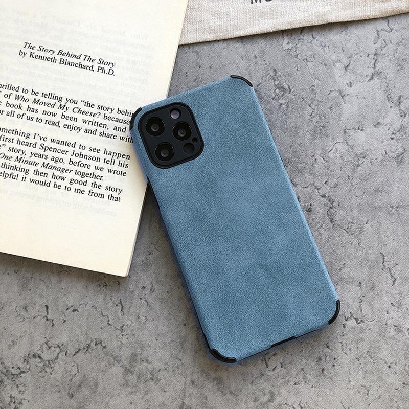 M3C Lambskin Leather Phone Case For iPhone 13 12 11 Pro Max Mini XR XS X 8 7 Plus SE 2020 Soft Silicone Shockproof Back Cover