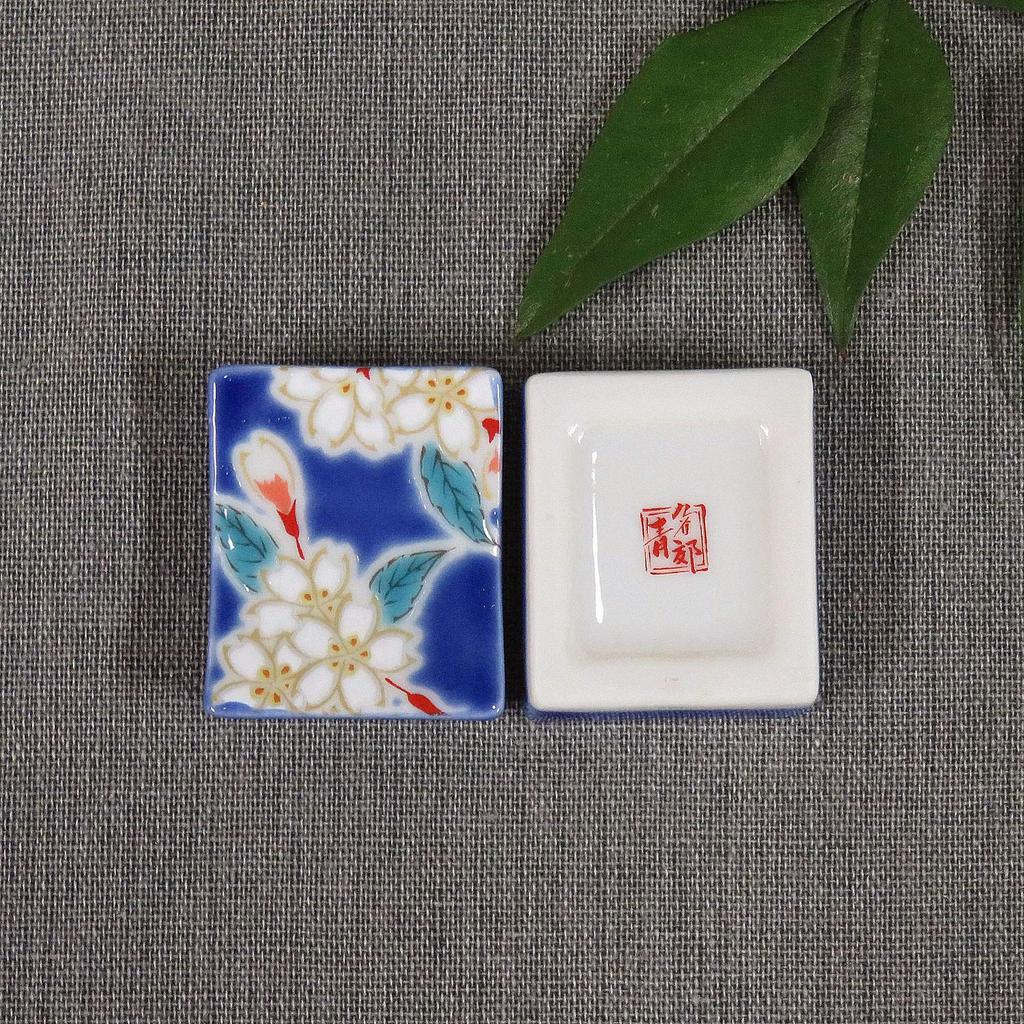 Stylish Kutani Ware Chopstick Rest Pair Cherry Blossom Made In Japan Set, Design, Ceramic,