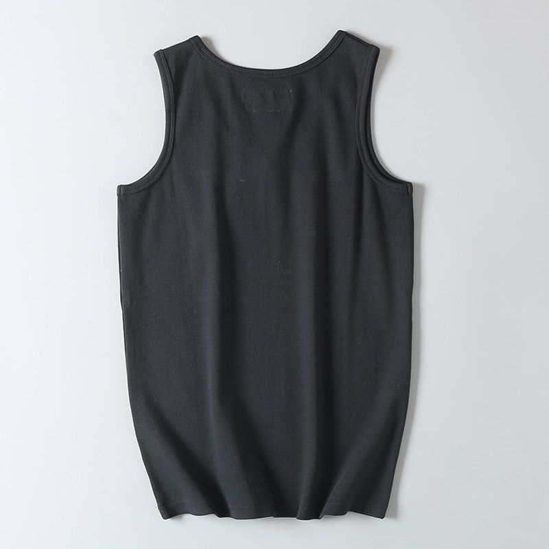 Export Surplus Heavy-Duty 320g High-Elastic Ribbed Breathable Casual American-Style Tank Top Vest Men's Summer T-Shirt