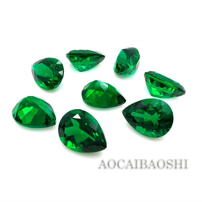 AGL Certified Pear-Shaped Zambian Cultured Emerald Loose Stone