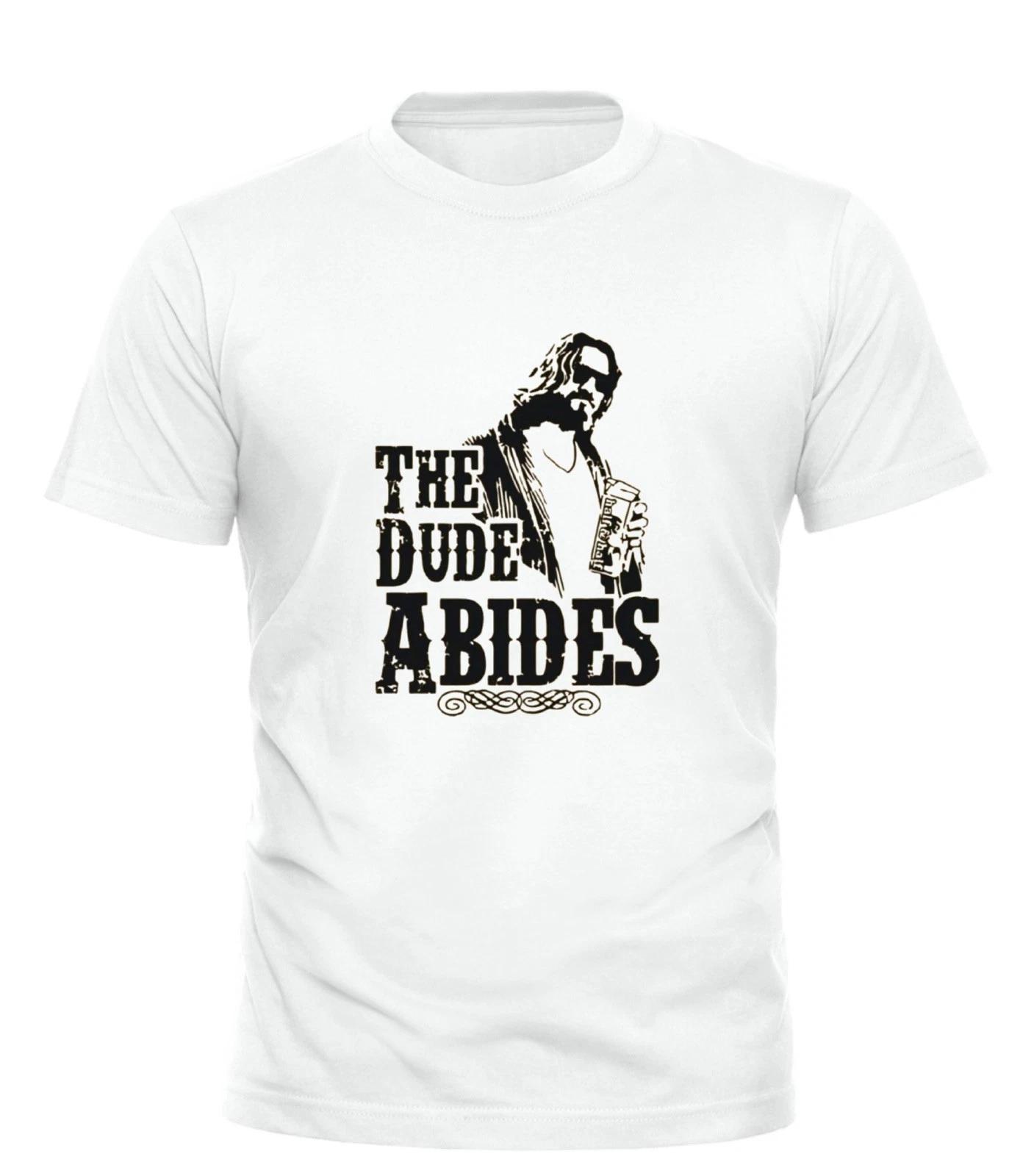 The Dude Abides Graphic T-Shirt – Retro Cult Movie Quote Casual Unisex Tee Shirt XL