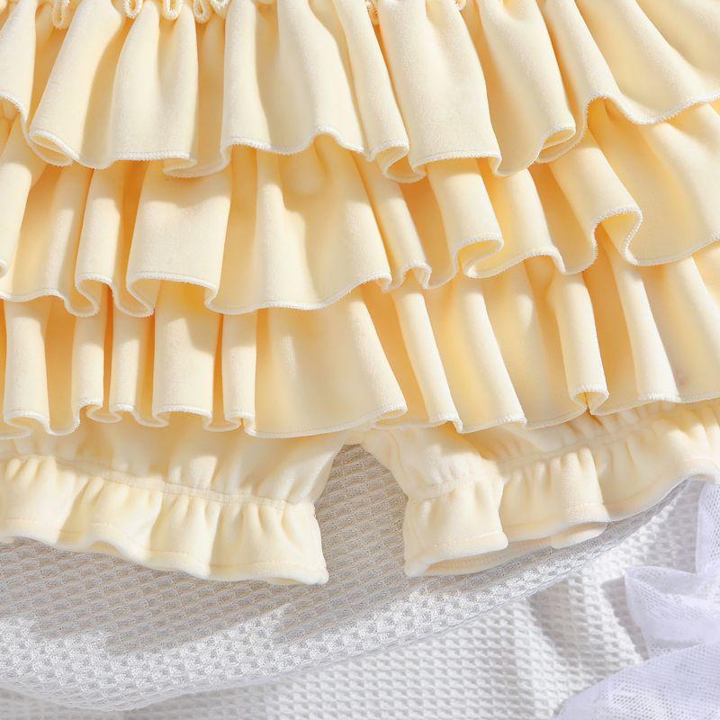 Baby Girl Fluffy Pumpkin Culottes Skirt with Cute Ruffles and Puff Design