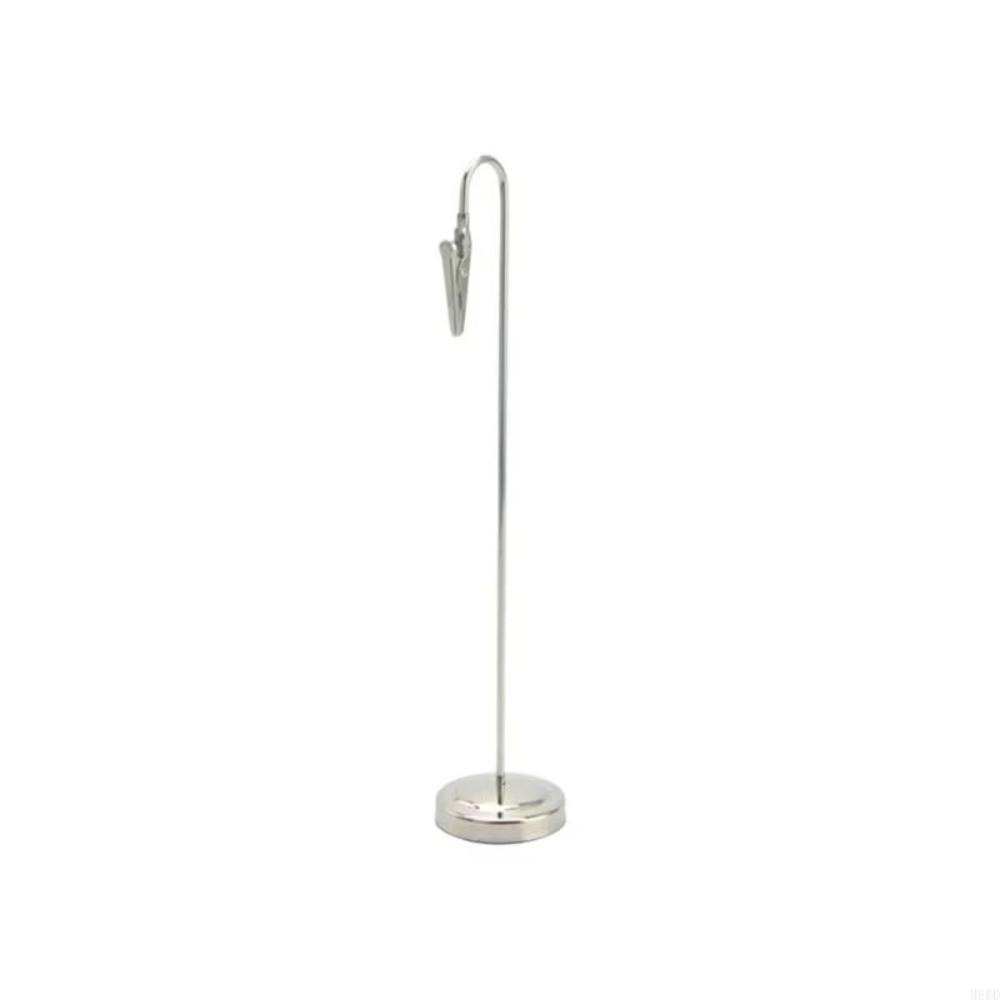 

Sturdy Construction Memo Clip Holder Metallic Note Clip Stand Desktop Decoration Silver-20cm