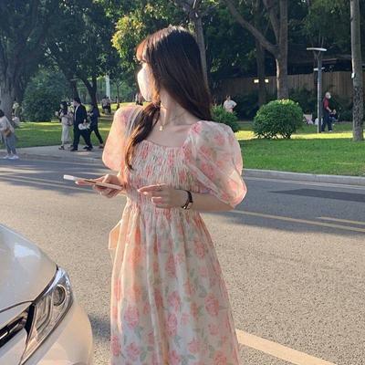 Súper Hada falda de estudiante nuevo vestido 2024 Primavera Verano sentido Floral Spice Girl vestido suave vestido largo