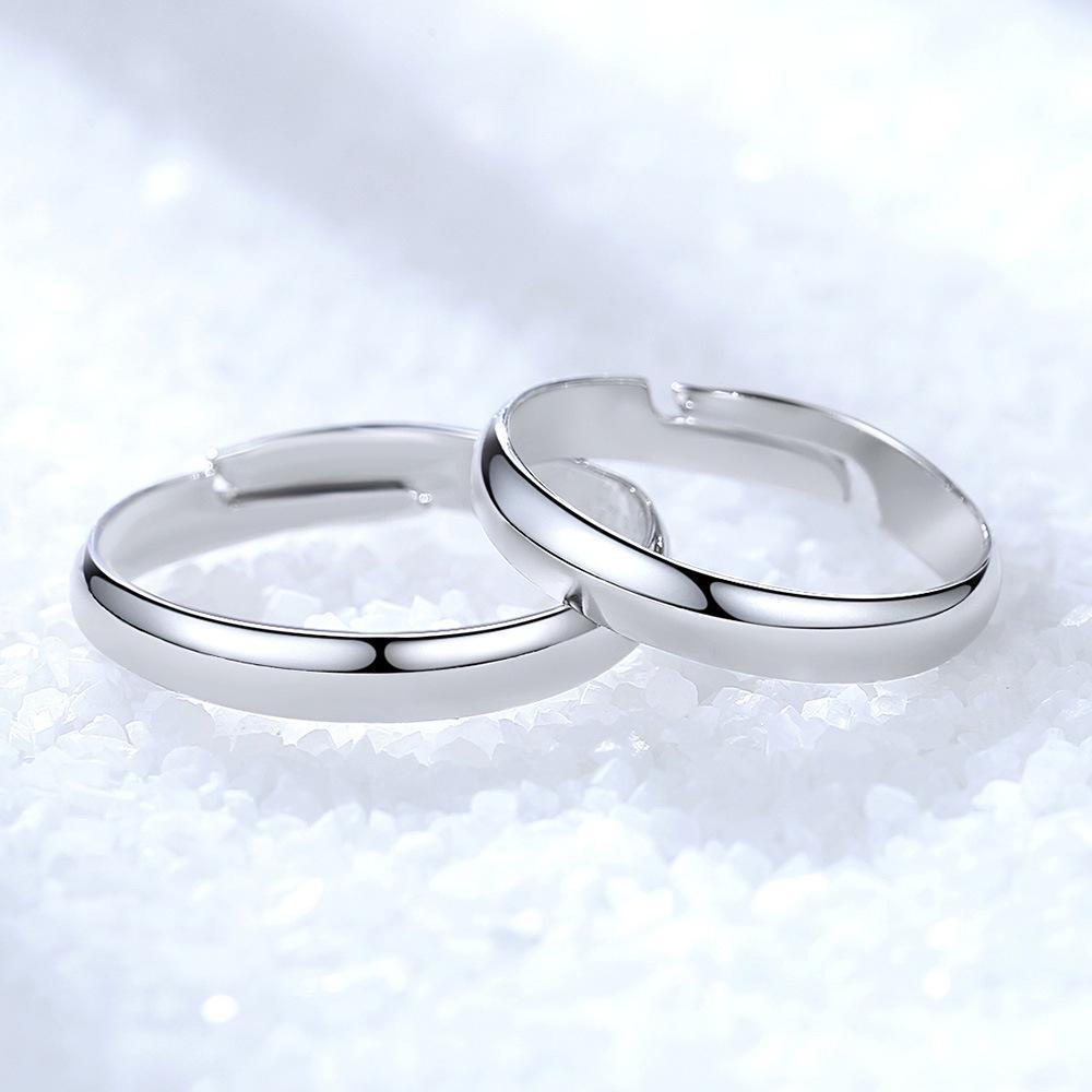 Inele de cuplu placate cu aur roz în stil coreean - bijuterii simple de dragoste pentru bărbați și femei