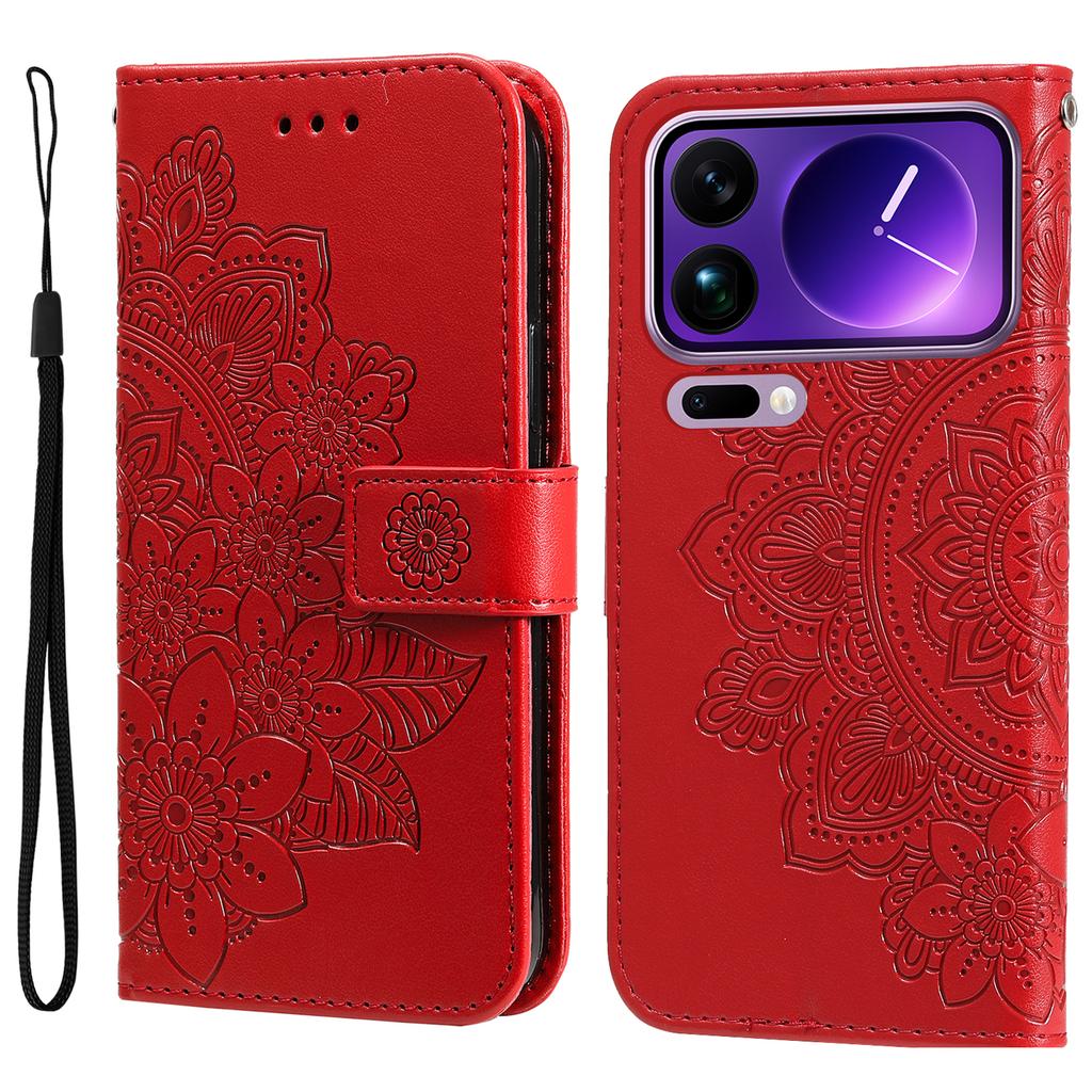 For Xiaomi 17 Pro Max Case Floral Pattern PU Leather Wallet Stand Phone Cover