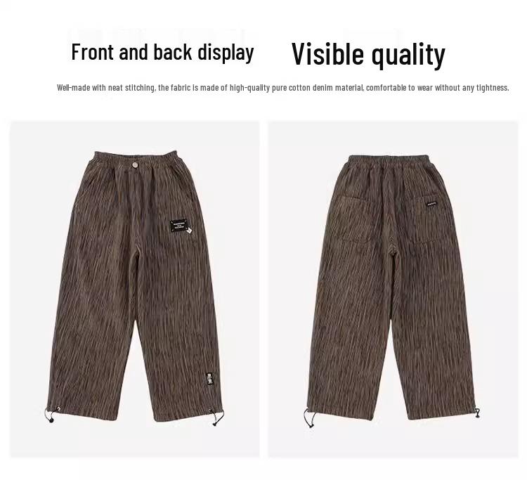 2024 Podzim/Zima Chlapecké plyšové rovné ležérní kalhoty