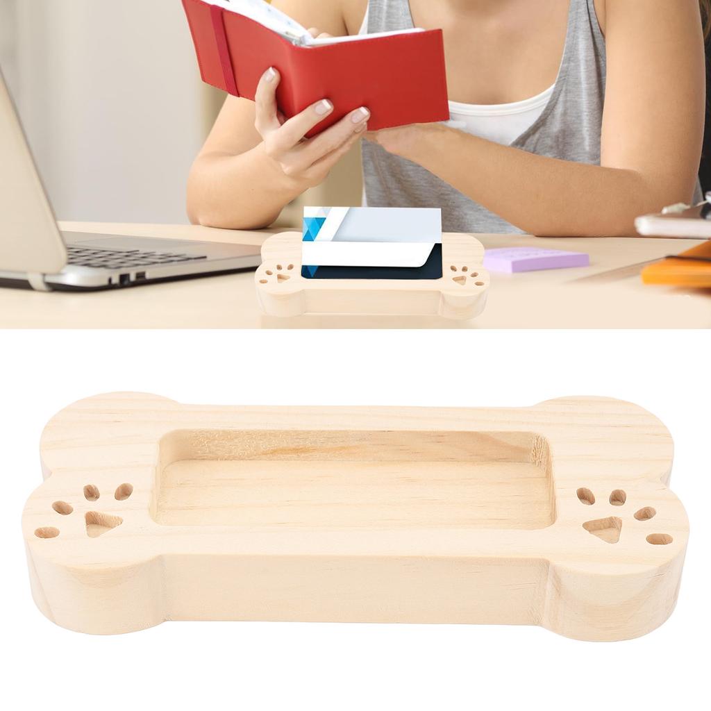 Business Card Holder Display Wooden Bone Shaped Lightweight Business Card Stand Organizer Rack