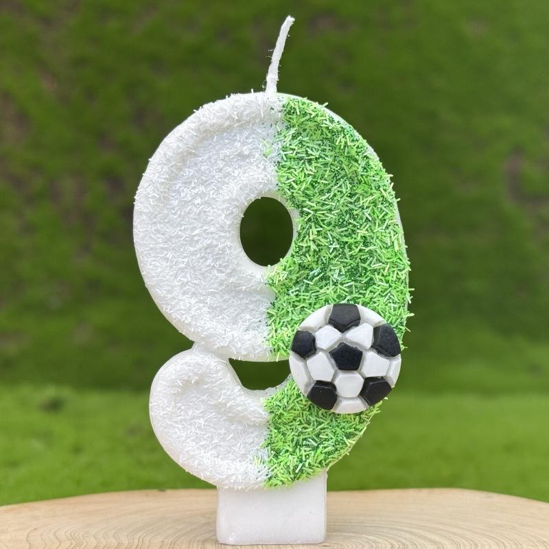 

New Sports Football Digital Birthday Candle Cake Decoration First Birthday Celebration Handmade Digital Candle 9