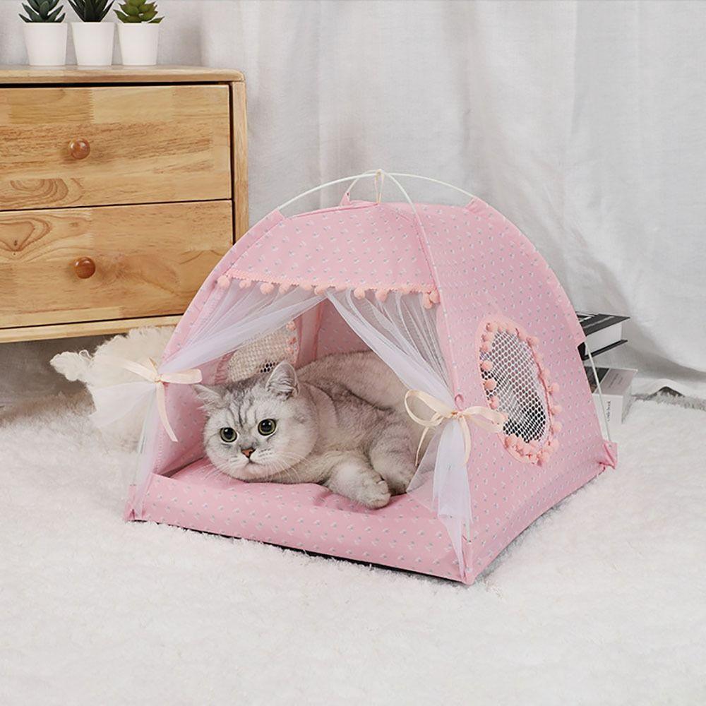 Mosquito Prevention Pet Tent With Double-sided Cushion Puppy Nest House Cat Dog Bed Kennel  Dogs