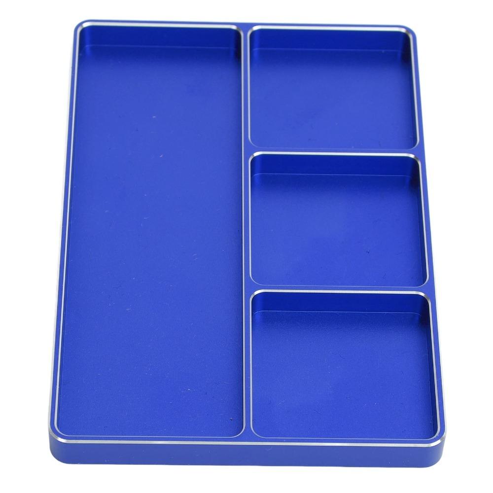 Metal Magnetic Screw Holder 4 Grids Screw Parts Tray Durable Repair Tool Organizer  For RC Car