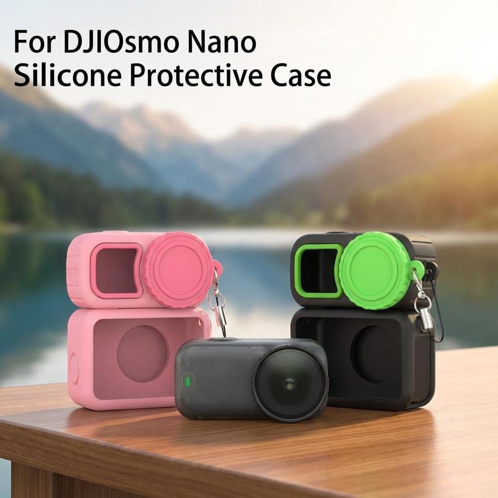 Shock Absorption Silicone Protective Case Anti-Drop Lens Cap Action Camera Case Full Protection for DJI Osmo Nano