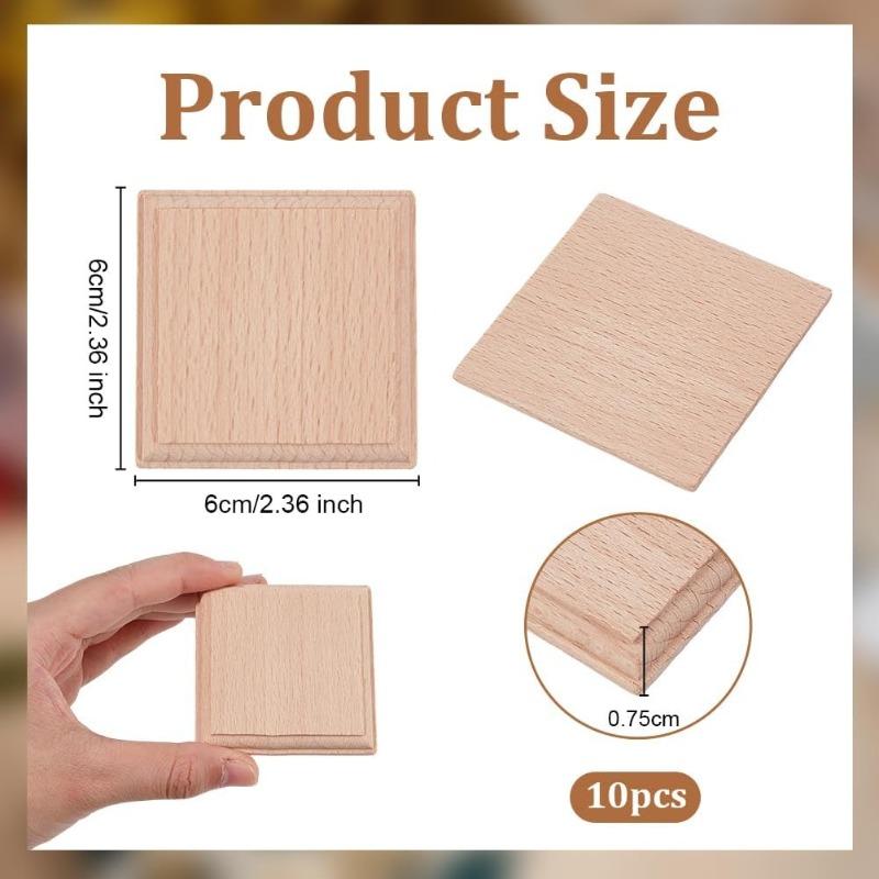 10pcs 6cm Wood Plaques for Crafts Rectangular Wood Plaques Unfinished Wooden Plaques Unfinished Rectangular Wood Slices