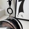 Portable Mini Clear Zipper Storage Bag - Space-Saving Organizer for Earphones & Chargers, Versatile with Handy Keychain Loop