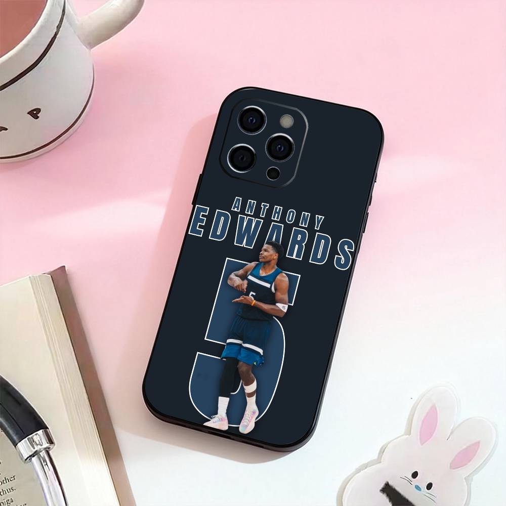 A-Anthony E-Edwards Antman  5   Phone Case For iPhone 17,16,15,14,13,12,11 Plus,Pro Max,Soft Silicone Black Cover