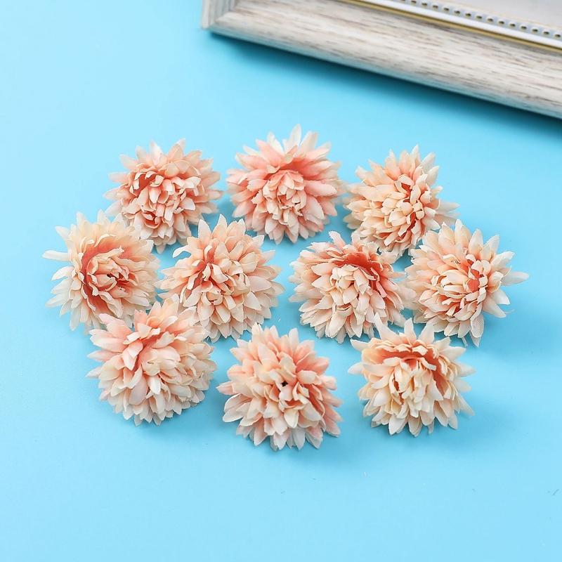 5/10PCs Artificial Flowers 4cm Silk Fake Flowers Heads for Home Room Dceor Wedding Marriage Decoration DIY Craft Gift Accessory