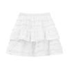 Women's White Lace Puffy Mini Skirt - High-Waisted A-Line Ballet Style, Summer 2026 Collection.
