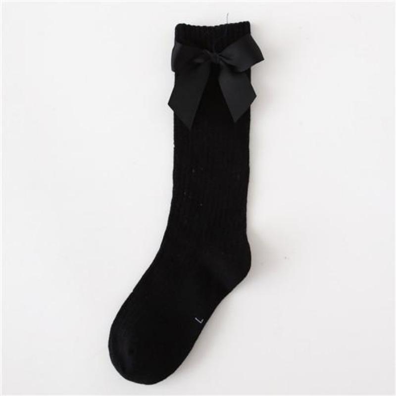 Solid Children Socks With Bows Cotton Baby Girls Socks Soft Toddlers Long Socks For Kids Princess Knee High Socks for Girls 2022 New Spring Autumn