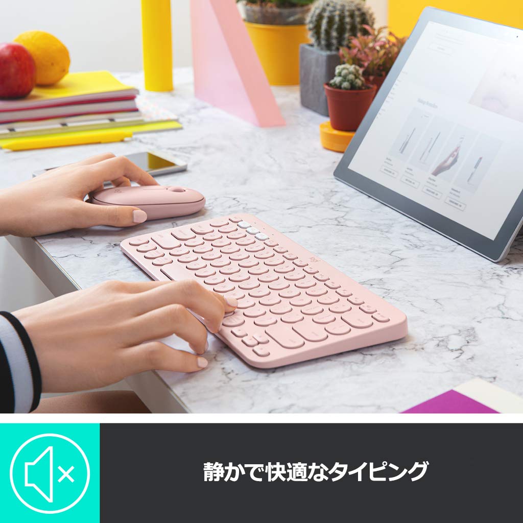 Bezdrátová klávesnice Logitech, tenká a malá bezdrátová klávesnice K380RO, Bluetooth, bezdrátová, Windows, Mac, iOS, Android, Chrome, K380