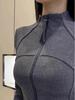 De Rong Slim Fit Zipper Cardigan with Stand Collar and Long Sleeves