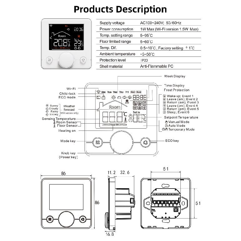 EZAIOT tuya smart home thermostat water electric floor heating gas boiler WiFi temperature remote controller with google alexa Fuel Injectors 6